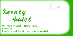 karoly andel business card