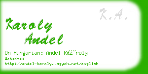 karoly andel business card